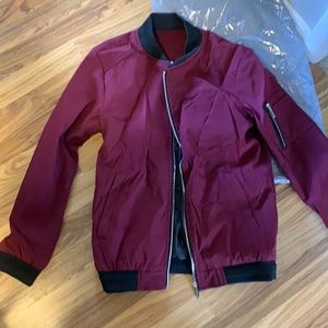 Burgandy bomber jacket